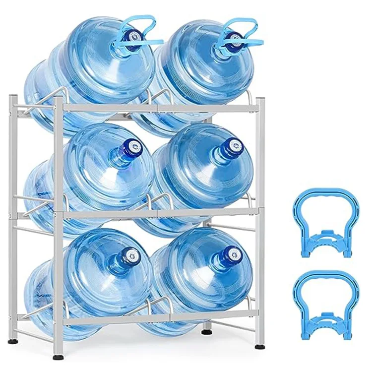 5 Gallon Water Bottle Holder Water Jug Rack Heavy Duty Detachable 5 Gallon Water Jug Stand for 6 Bottles