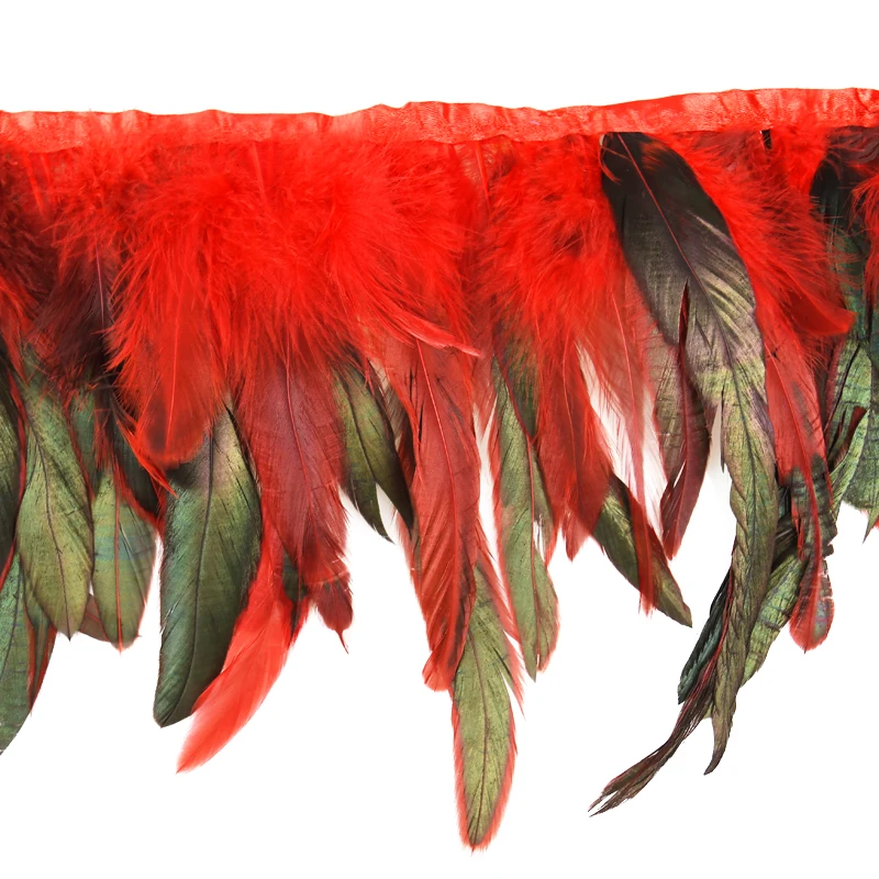 WFT-020 Fashion Factory High Quality Colorful Rooster rooster feather trims and fringes for carnival