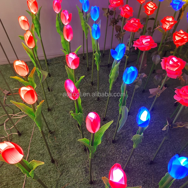 Artificial Tulip Flower light for Outdoor Decorations