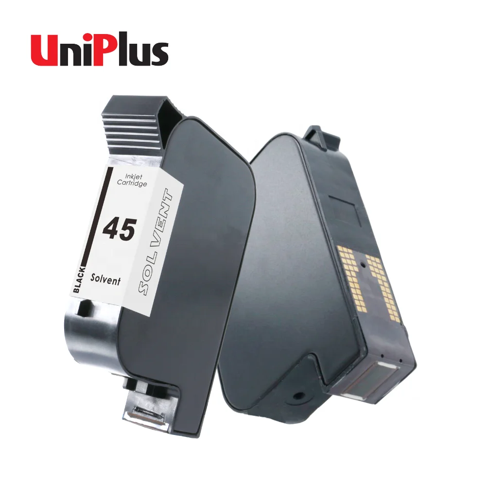Uniplus Longer Shelf Life 45A 51645A Black Dye Ink Cartridge for HP 45 Ticket Cheque Envelope Date Batch Coding Machine