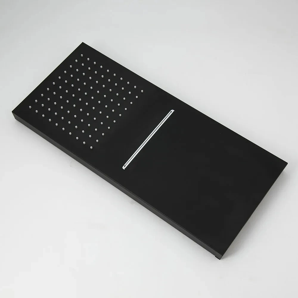 Rectangle Rainfall Shower Head Ceiling Mounted  With Waterfall Shower Wall Mounted Hot/Cold Water Connect