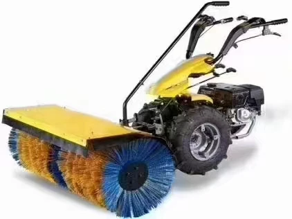 hand push diesel snow broom sweeper with Variety of snow removal accessories