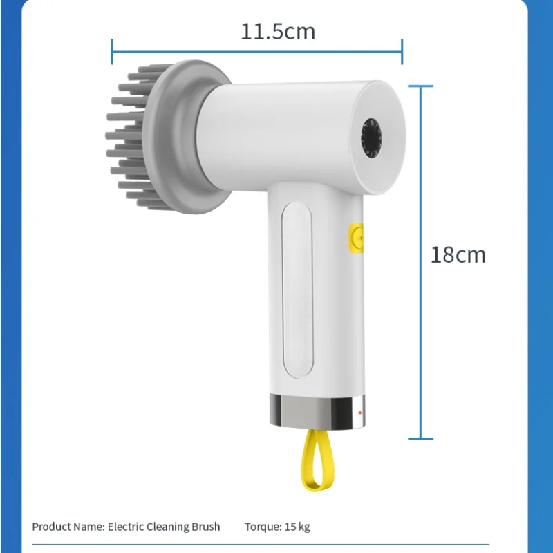 4-in-1 Rechargeable Magic Brush USB Battery Powered Electric Cleaning Spin Scrubber 3 Brush Heads Kitchen Bathroom Outdoor Use