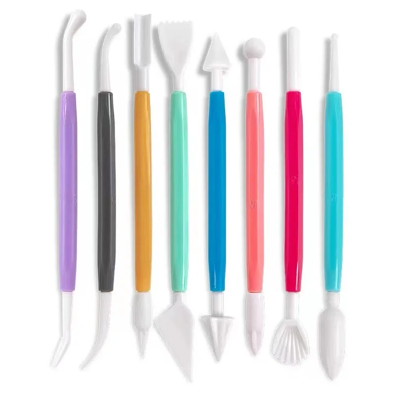 8pcs/set Plastic Clay Sculpting Set Polymer Modeling Clay Tools Poly Form Sculpey Tools Set for Shaping Clay Play Dough Toys