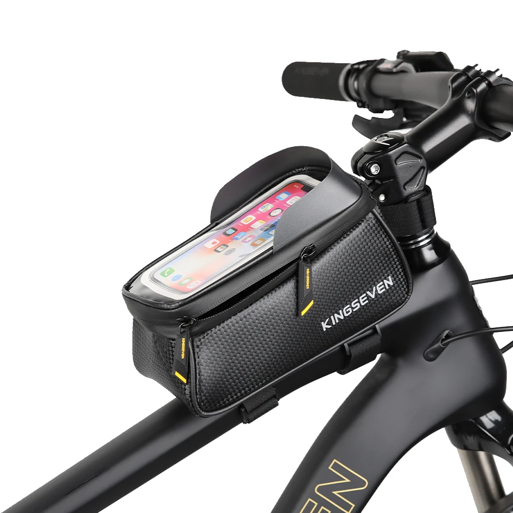 KINGSEVEN Bicycle Front Top Tube Frame Bag 1.6L MTB Road Mountain Cycling Bag Touch Screen Phone Case Bike Accessories BB-05