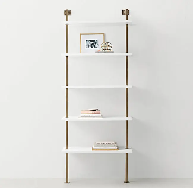 metal golden wall aluminium book shelf bookshelf