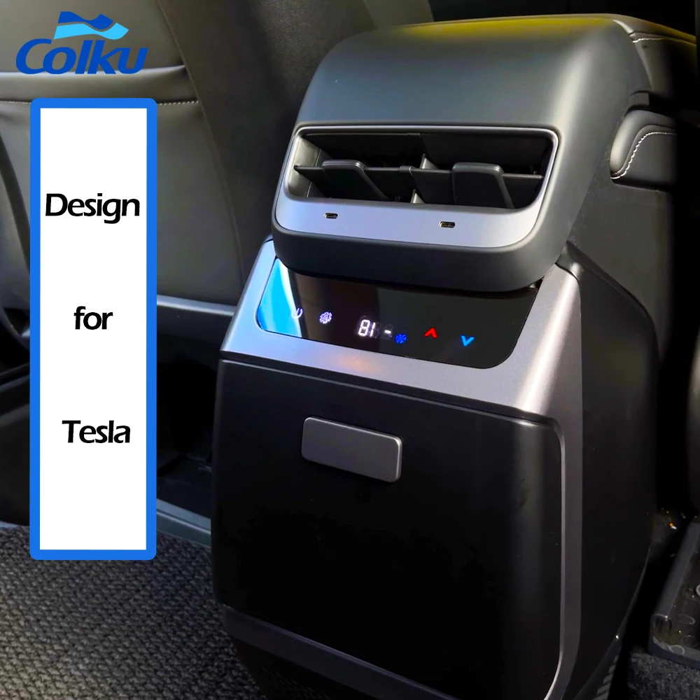 Model Y Mini central armrest cooler box 12V car fridge freezer and warmer 4.6L small car  fridge design for Tesla model y