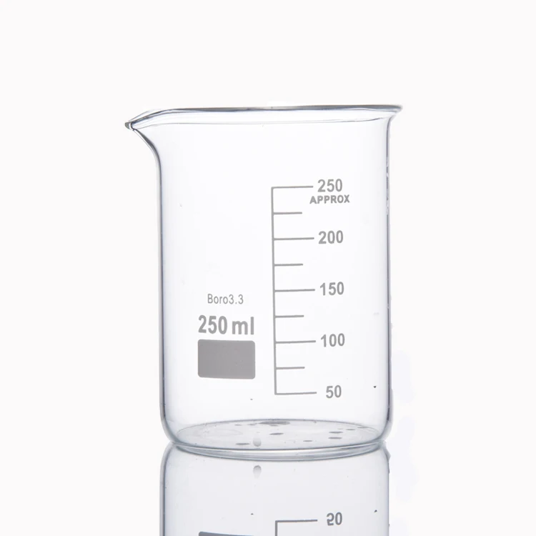 Borosilicate Glass Beaker Cups 10ml 250ml 500ml 1000ml 2000ml Low Form Glass Lab Beakers for Wholesale