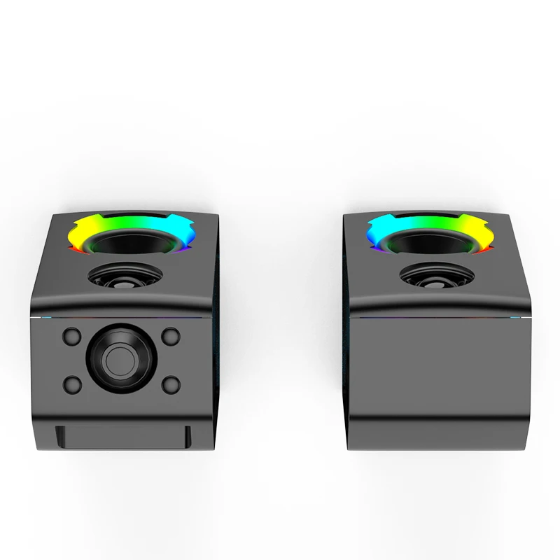 Лучшие продажи двойной RGB игровой динамик с прозрачным объемным звуком активный для компьютера