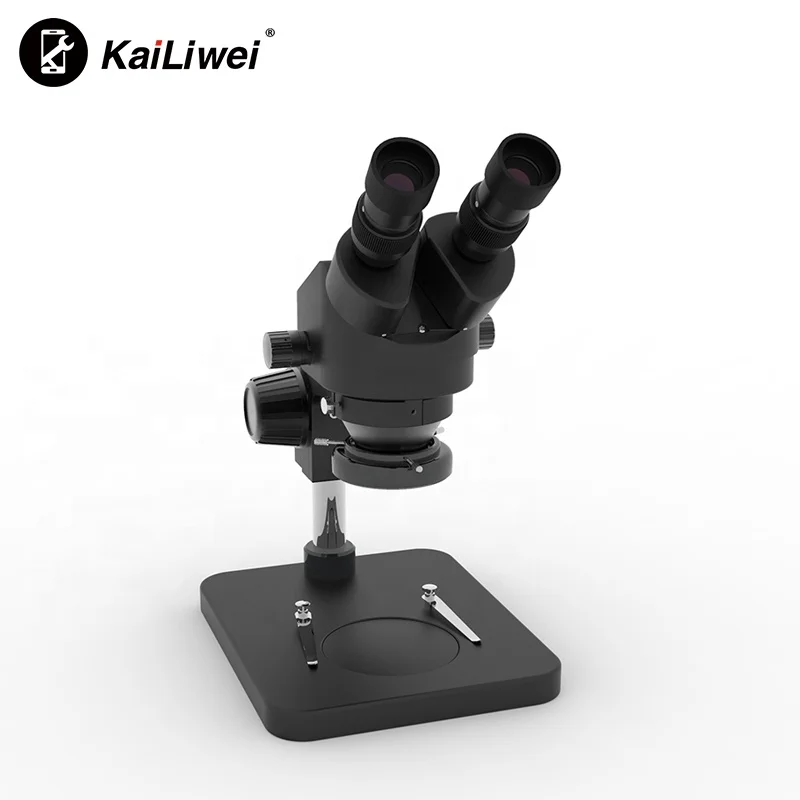 Kailiwei Vertical Pole Stand Flat Square Base 7x 45x Zoom Microscope Binoculaire Mobile Repair Binocular Stereo Microscope