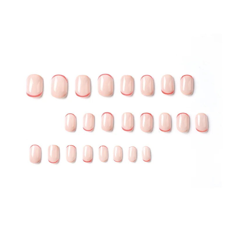 High Quality ABS Gel Reusable False Nails Short Oval French Press On Nails With Packaging