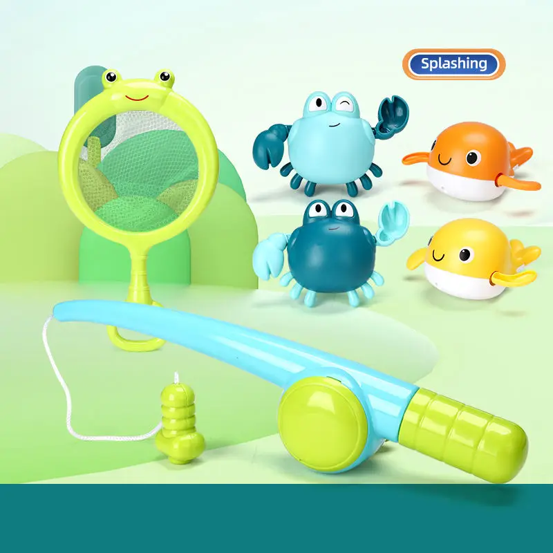 Kids Fishing Toy Set Play Water Toys for Baby Magnetic Rod and Fish Outdoor Sport Toys for Children