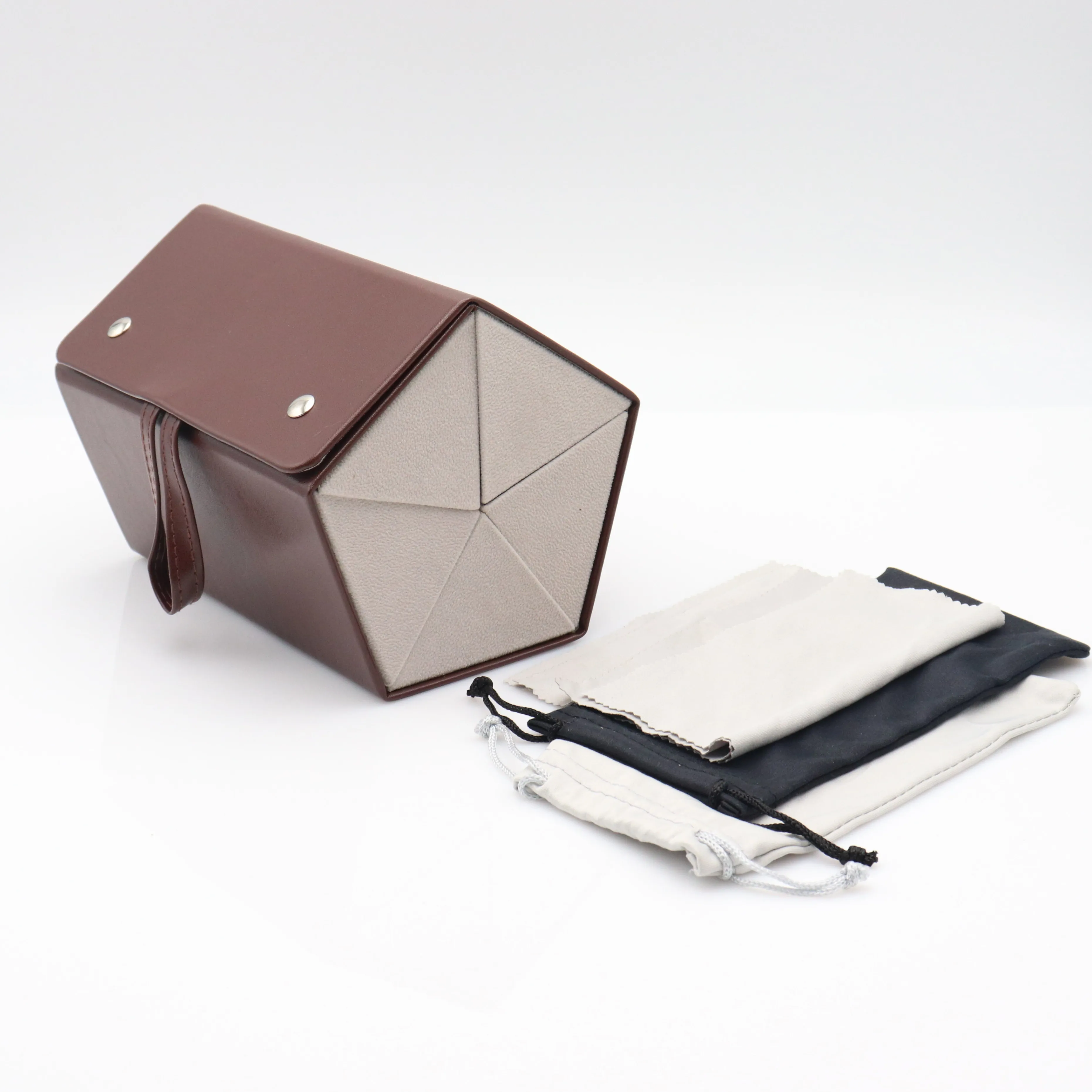 glasses case leather sunglasses case custom logo glasses storage box folding spectacle case packaging glasses box