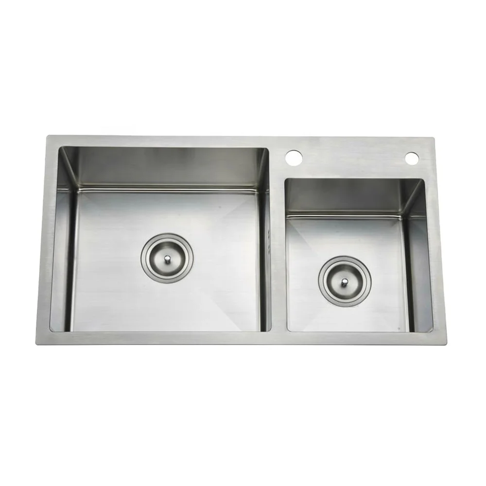 Beelee Hand Make Kitchen Sink Modern SS304 Sink With Double Bowl