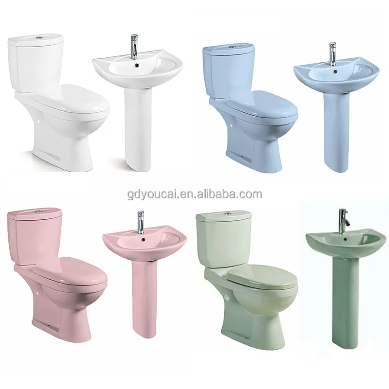 color twyford toilet Africa low price toilet black white two piece toilet bowl
