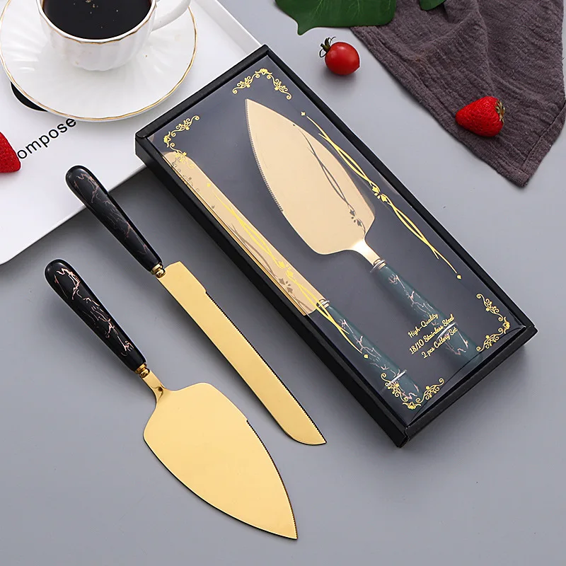 ceramic handle wedding cake knife set Stainless steel cake knife and server set cake tools