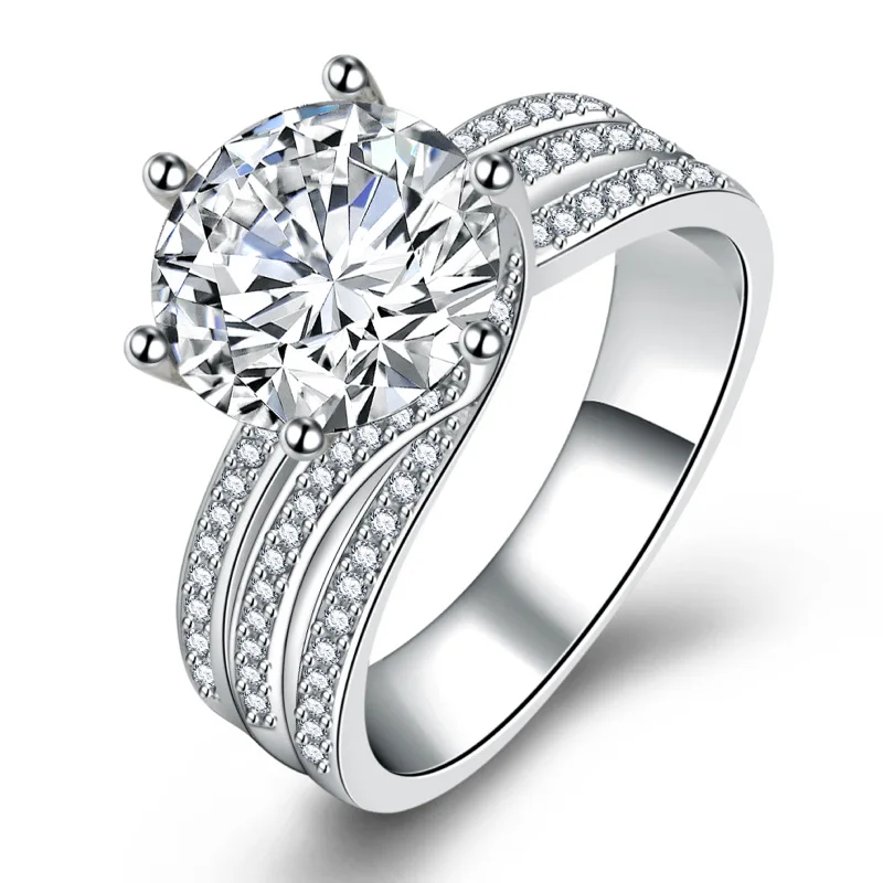 2022 Fashion Custom Sterling Silver Moissanite Rings Diamond Wedding Jewelry 30% 925 Sterling Silver Ring For Women Wedding