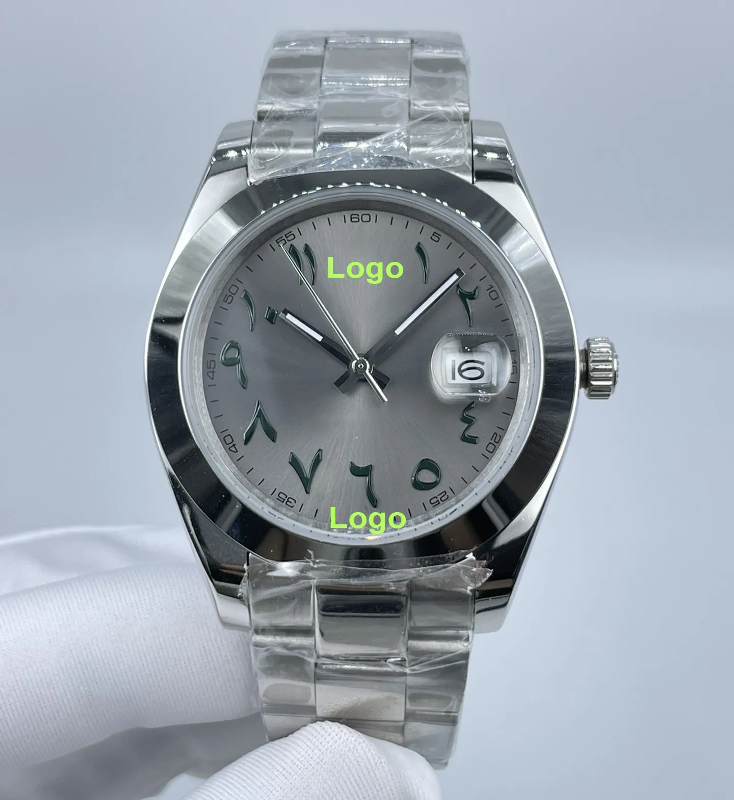 Customized luxury diamond ate automatic mechanical movement stainless steel luminous watch watch Arabic numeral watch
