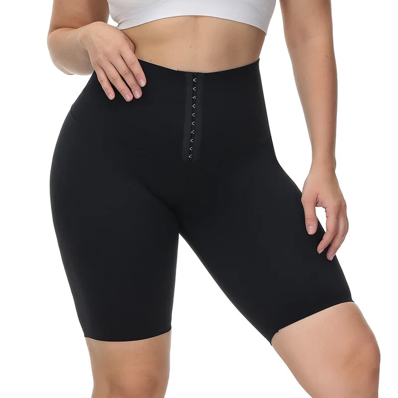 Custom Women 3 Buckles High Waist Plus Size Bodysuit Shaper Slimming Tummy Control Booty Lifting Compression Biker Shorts