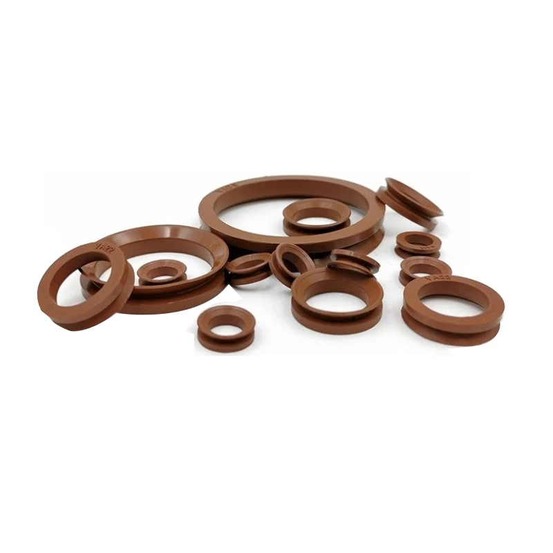 FKM NBR Rubber V-Ring Water Seal Hydraulic Cylinder Durable VA VS VL Rotary Shaft Seal For Industrial BLACK OR BROWN COLOR