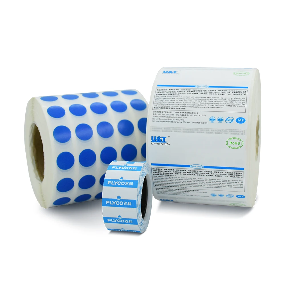 Custom printing or blank round labels  thermal label rolls with customized size 80mm 100mm for packaging