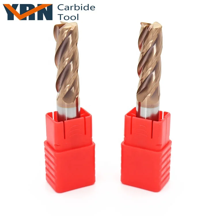 YRN 4F-D4x50mm Tungsten Carbide End Mill High Quality HRC55 Corner Radius Milling Cutter