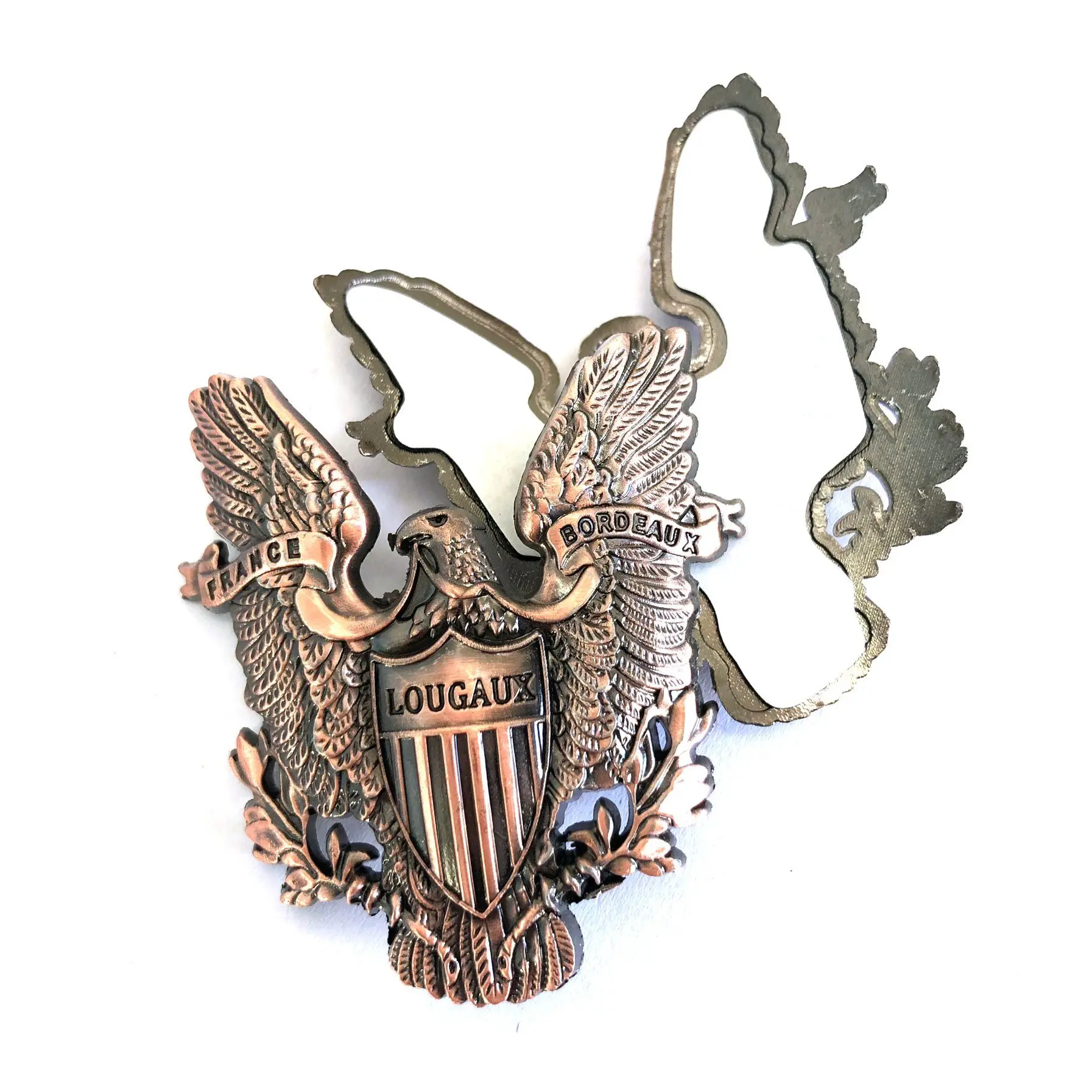 Custom Wine Label Aluminum Metal Sticker Luxury Soft Tin Fish Eagle Goat Deer Whiskey Vodka Labels for bottles Sticker