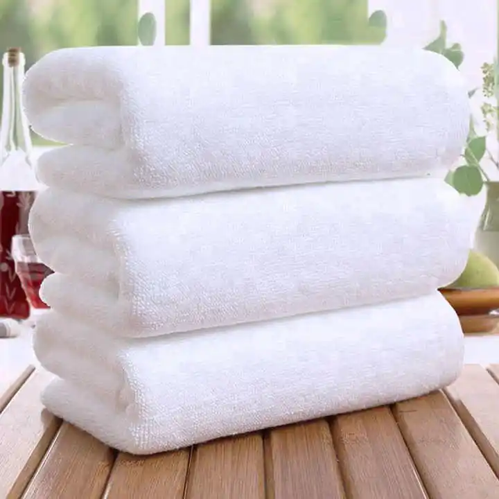 Customized Embroidered Logo White Spa 100% Cotton Terry Luxury Bath Towel Sets for Hotel