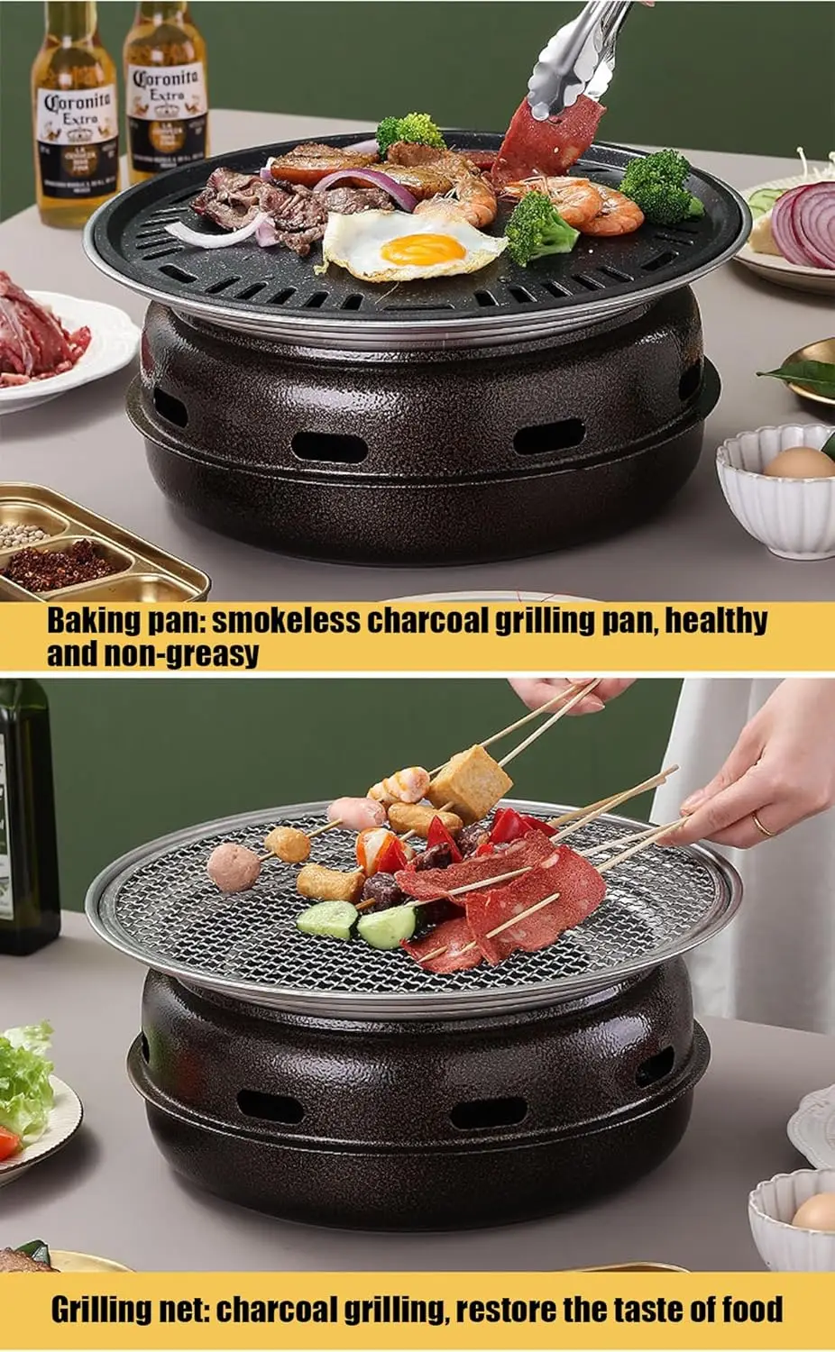 Charcal restaurant grill stainless bbq charcoal stainless steel round bbq grill