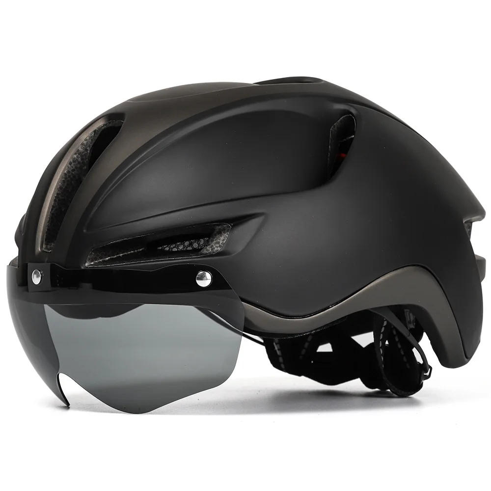 Magnetic Mirror Style Taillight Riding Cap Buckle Adjustment Quality Bicycle Helmet Road Mountain Fall Protection
