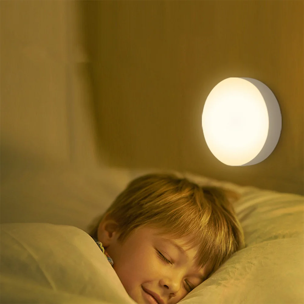 LED Motion Sensor Night Light USB Rechargeable Wireless Sensor Energy Saving Room Cabinet Light Body Induction Lamp