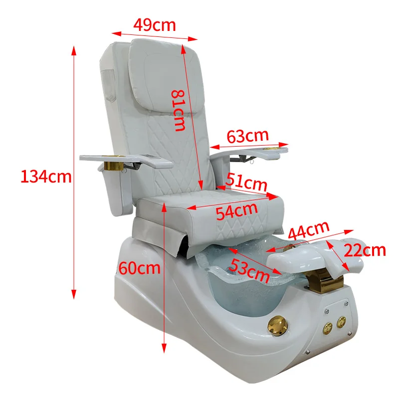 Good Quality Reclining Massage Manicure Chairs Foot Spa Custom Color Luxury Pedicure Chair For Nail Beauty Salon