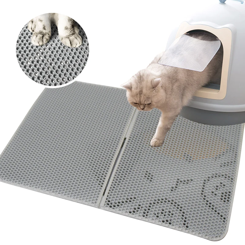 Cartoon style Cat Litter Mat EVA Double-Layer Pet Trapper Mats with Waterproof Bottom Non-slip pet products