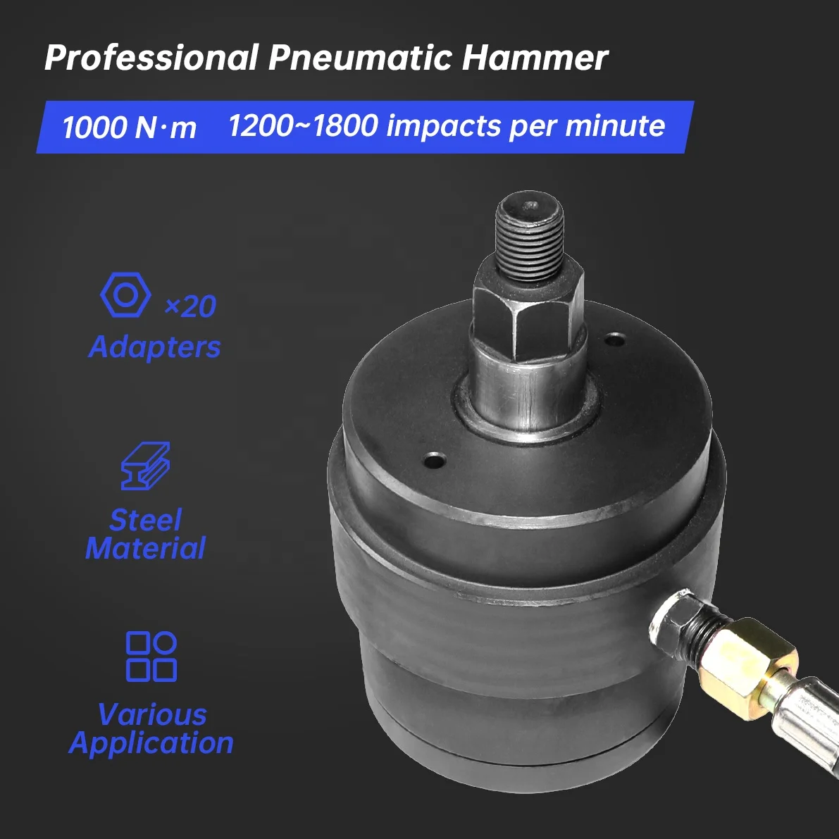 23 Pcs Pneumatic Injector Puller Removal Tools Air Vibration Injector Removal Tool Diesel Injector Puller Kit Extractor