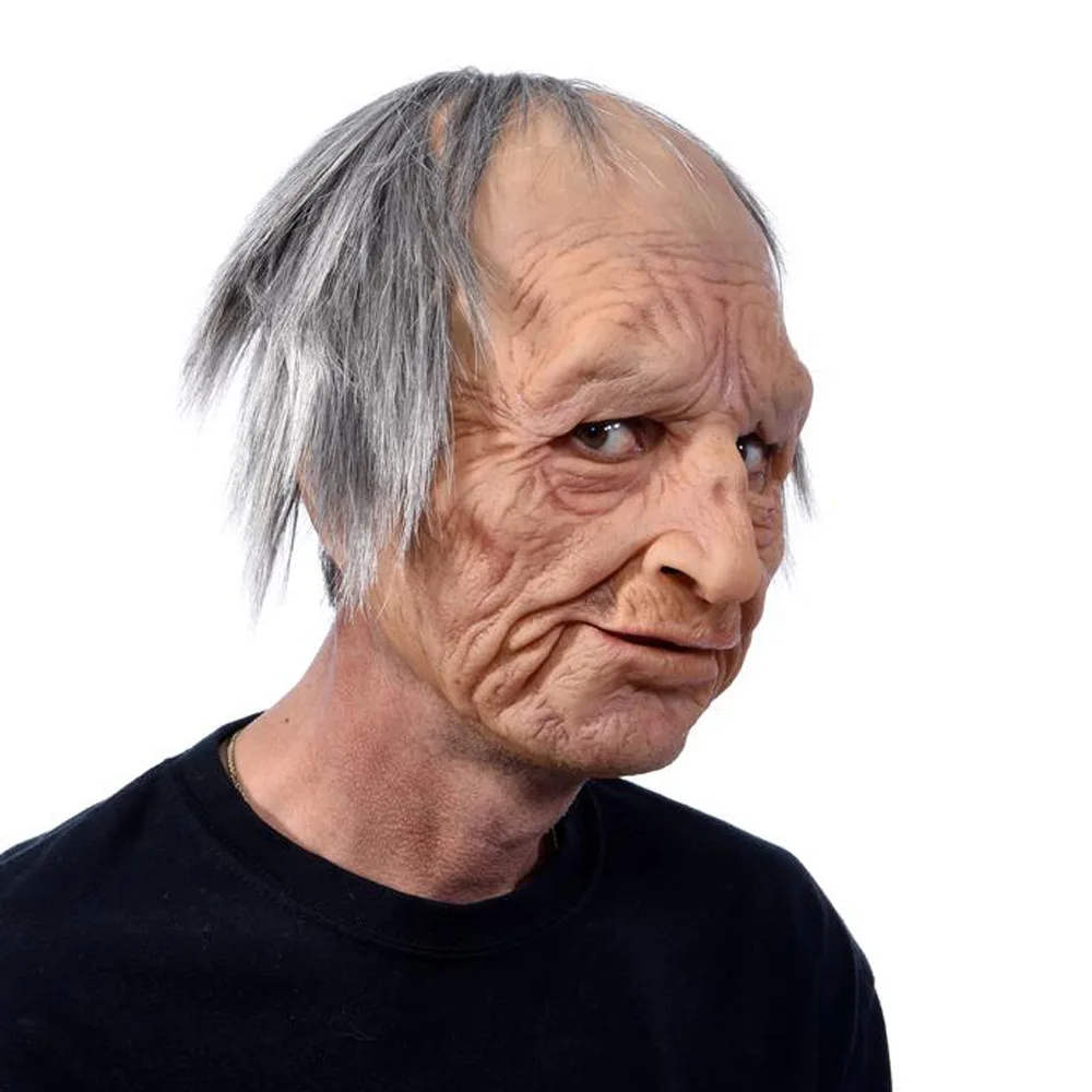 Halloween old man mask male human silicone latex mask for sale F296-1