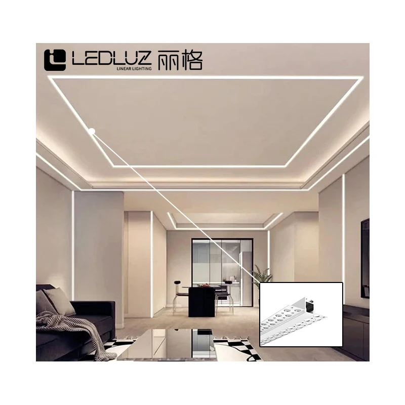 53*18.5mm Recessed Trimless led aluminum profiles Drywall LED Channel Light for Single Row Strip Light