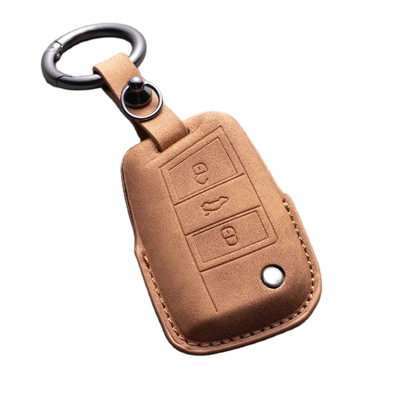 Factory Outlet Multiple Colors Leather Car Key Case Soft And Durable  For VW Volkswagen Car Accessories