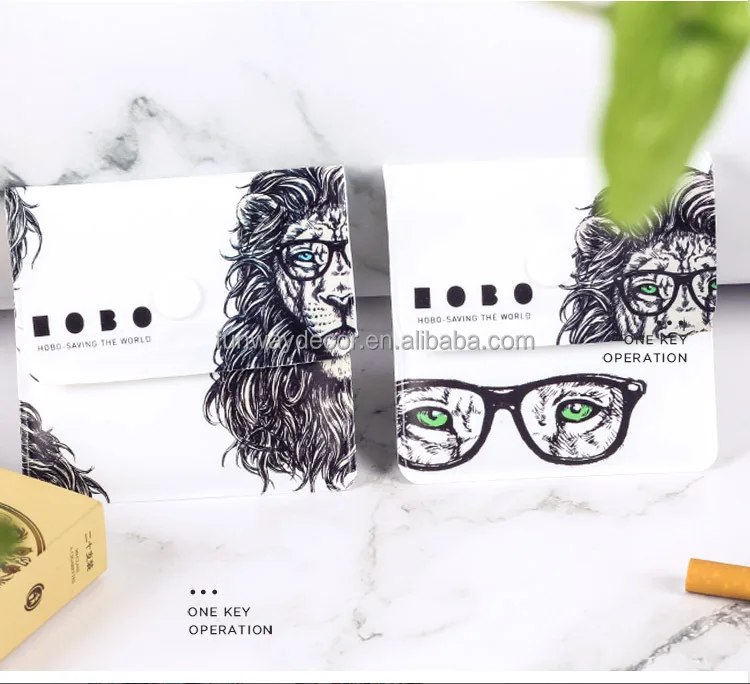 2024 New Portable Pocket Ashtray Personalized Trendy Ash Bag Fireproof Aluminum Foil for Smoking Creative Printed Design Opp Bag