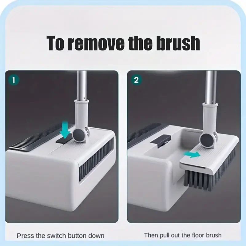 3 In 1 Home Cleaning Floor Foldable Broom And Dustpan Set Push Broom Long Handle Magic Broom Dustpan Combo