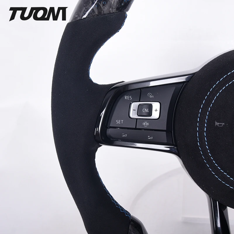 Suede Forged Carbon Fiber LED Steering Wheel For Volkswagen VW Golf Golf 7 5 6 8 R GTI MK7 MK5 MK6 MK2 Passat B6 GTD Variant