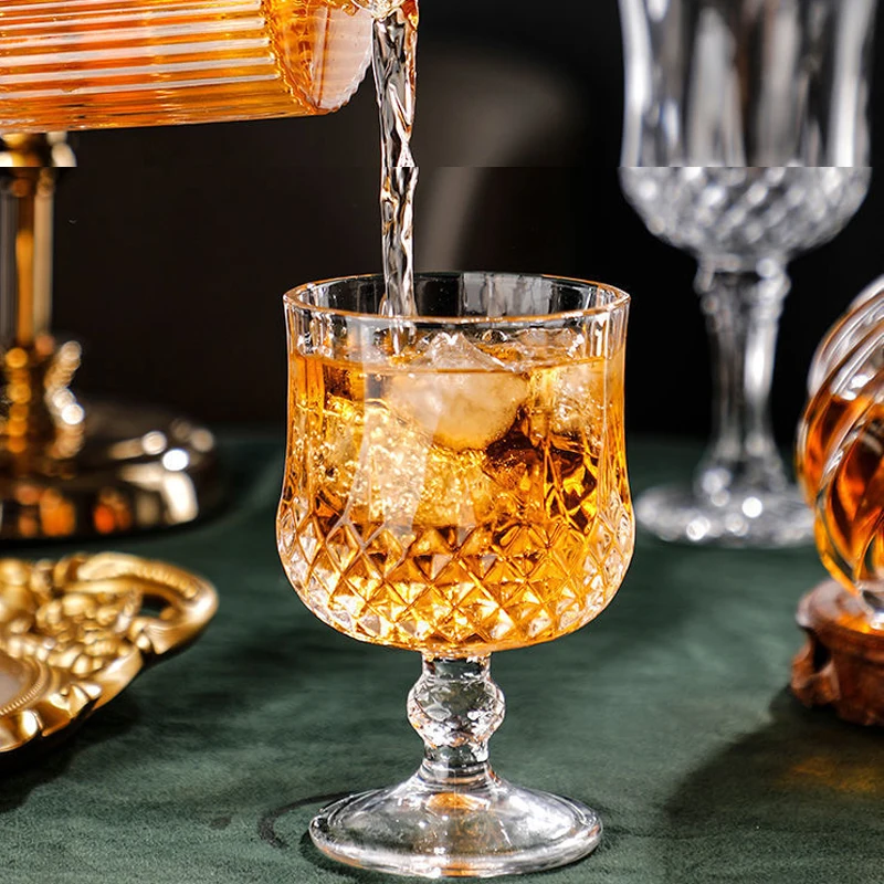 Crystal Clear Retro Glassware Flutes Goblets White Wine Glasses Wine Glass Cup For Red Wine Champagne Brandy Shot