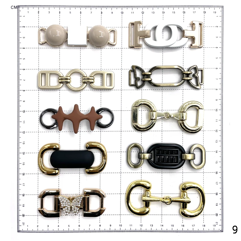HJ Gold Tone Metal Hinged Equestrian Buckle Horse Bits Shoes Button Saddle Buckles Diy Making Hardware Accessories
