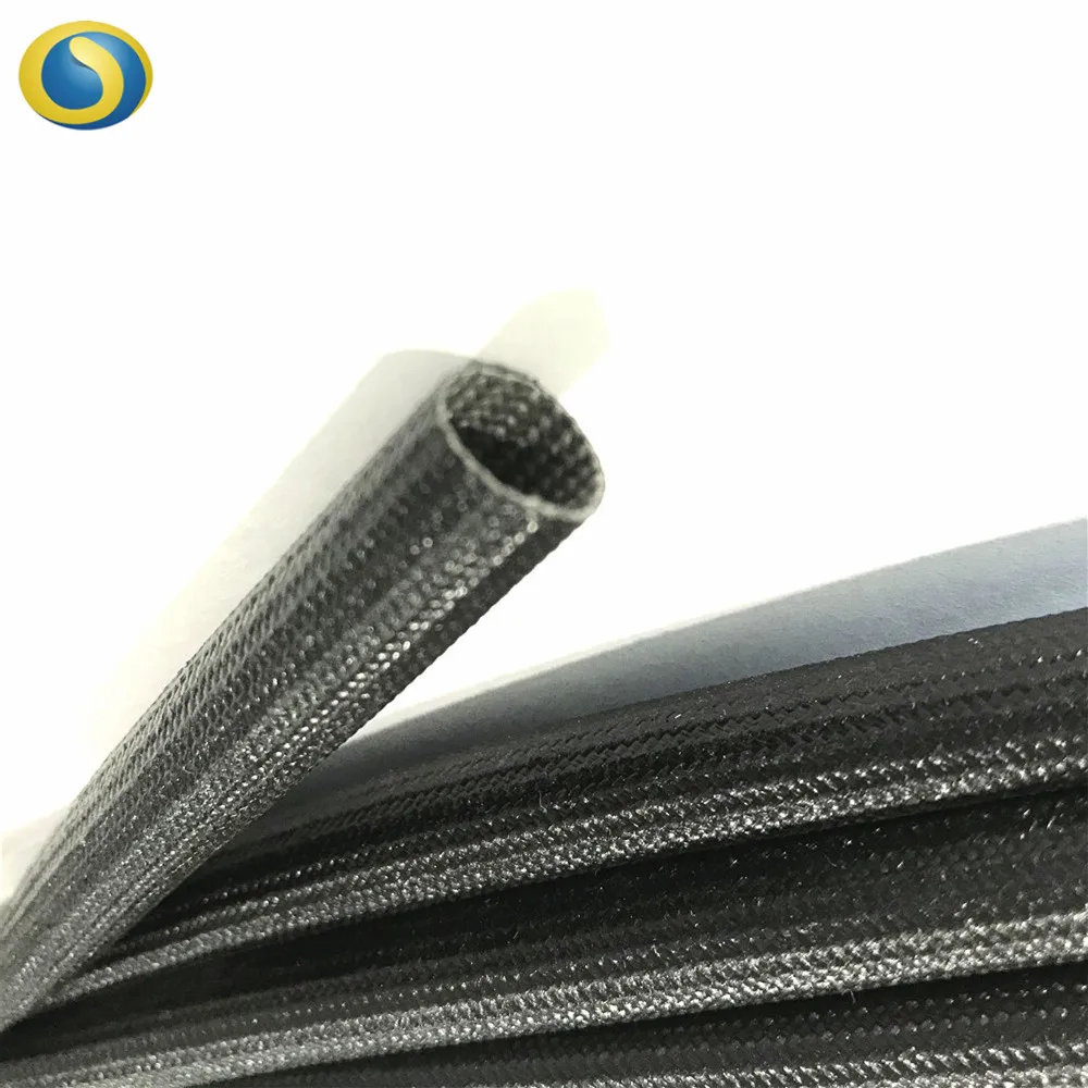 1.5kv Black red colors 1/4' silicone Fiberglass sleeving Heat Shield fiber glass hose 6MM
