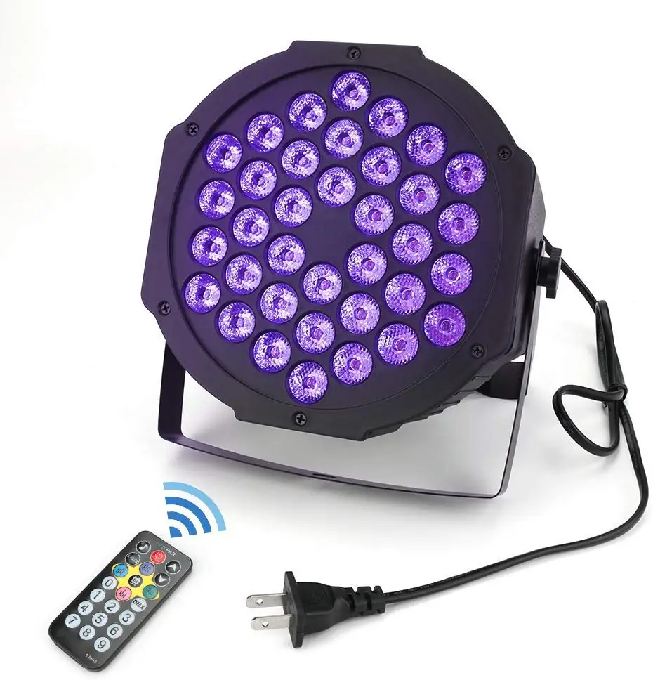 36W  Remote Controls DJ Disco Lights LED Par Light Strobe Lights UV Blacklight