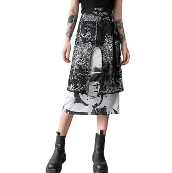 
Wish amazon hot sale ins style summer fashion elastic waist skirt 