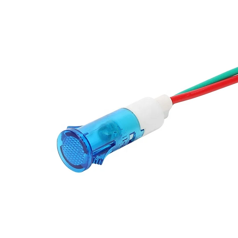 Светодиодный индикатор диаметром 10 мм, красный, зеленый, 12 В, 24 В, световая панель, светодиодный индикатор 220 В, сигнальная лампа для водонагревателя