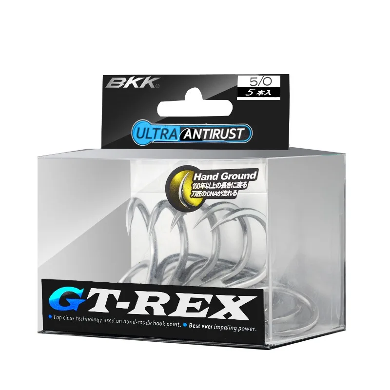 High Quality BKK 6071-7X-HG GT-REX High Carbon Steel stainless Treble Hook Ultra Antiruse Super Strong Deep Sea Fishing Hook