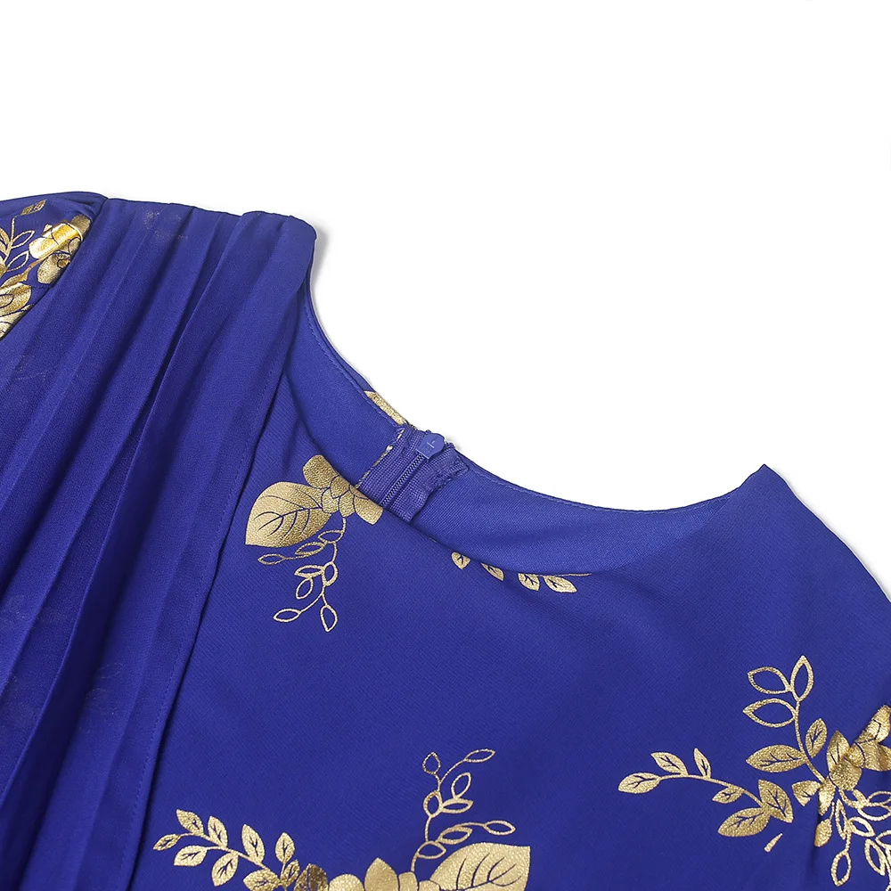 African Dresses For Women 2022 New Elegant Gold stamping Chiffon dress Wedding Party Evening Gown Dubai Turkey Kaftan Abayas