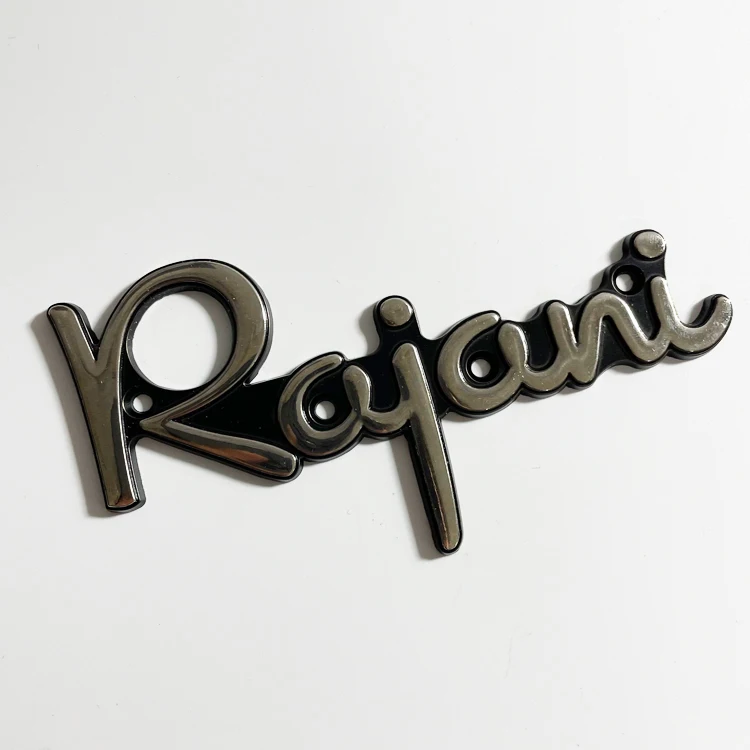 Custom zinc die cast emblem with chrome finish metal badges