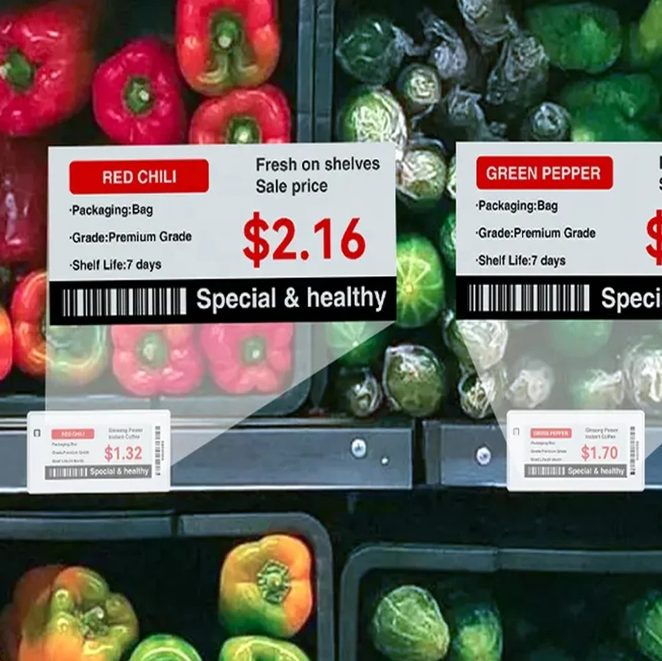 2.4Ghz 2.13 inch Electronic shelf label wireless control ESL label E-ink ESL price tags for supermarket